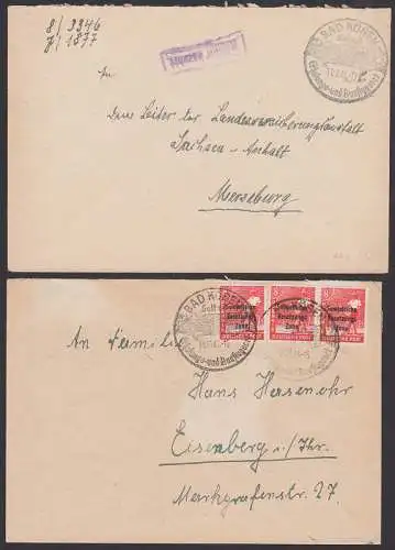 Bad Ksen SSt. 11.2.46 mit K1 Gebhr bezahlt" und 8.11.48 mit 8 Pfg. SBZ-Aufdruck