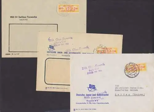 Altenbach ber Wurzen, Berlin 3 ZKD-Bfe mit B17, Zeititzer Tonwerke, DIA Glas-Keramik