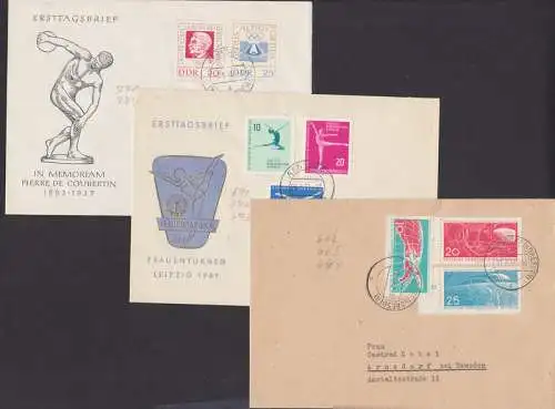 Kosmos DDR Weltraumkapsel Juri Gagarin de Coubertin Frauenturnen, Schwebebalken Arnsdorf b Dresden