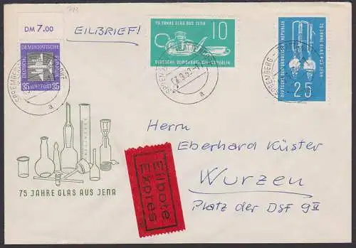 Glas aus Jena Eil-Brief aus Spremberg-Trattendorf (u.a. 713)