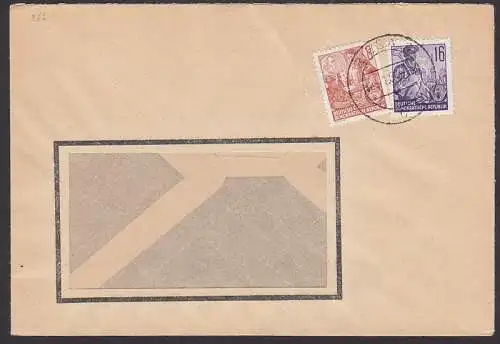 5-Jahrplan Fernbrief 8 und 16 Pfg. portogenau, MiF Offset- und Buchdruck, Abs. Gummiwerke Riesa