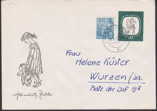 Senftenberg-Tattendorf 10 Pfg. Heinrich Zille (624) Fernbrief