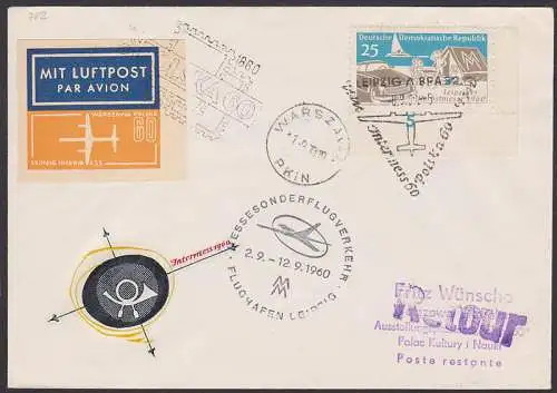 Intermess 1960 Vignette Sonderflugverkehr 25 Pfg. Messe Zelt mit MM (782)