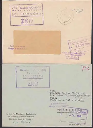 Berlin R4 ZKD-St. Institut fr Marxismaus-Leninismus Humboldt-Uni, Dresden Brotechnik, je Z2 fehlgeleitet