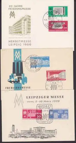 Leipziger Messe SSt. 3 Belege Petershof, Messehof, Völkerschlachtdenkmal