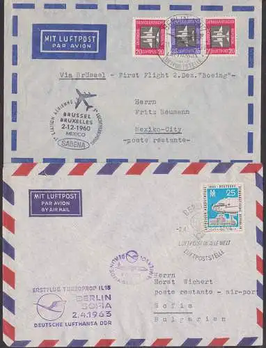 Interflug IL 18, Erstflug Berlin - Sofia, First Fligh Boeing  (915)