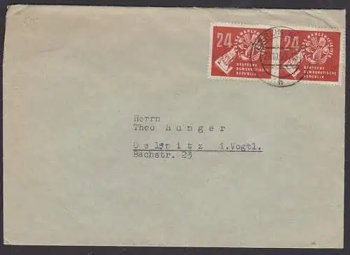 Volkswahlen 1950 24 Pfg. Fernbrief 2. Gewichtsstufe aus Berlin (275)