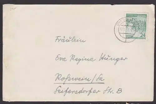 Friedensfahrt 24 Pfg. auf Fernbrief (355) 11.5.53