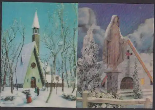 Kirchen auf 3-D-Karten, Kunstkarten beschrieben aus 1970
