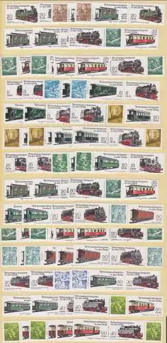 Schmalspurbahnen I bis VI **, je alle waager. Zusammendruckvarianten