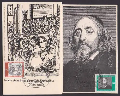 MC 643, 644 J. A. Komersky, Comenius auf Foto