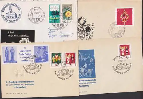 Schneeberg Vignette Schmuckumschläge zur Erzgebirgs-Briefmarkenschau 1971, 1967