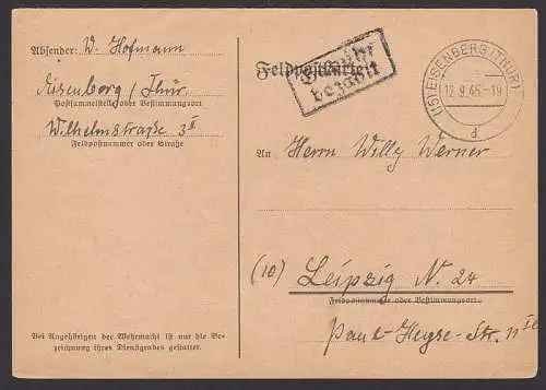 Eisenberg Thüringen R2 Gebühr bezahlt 12.9.45
