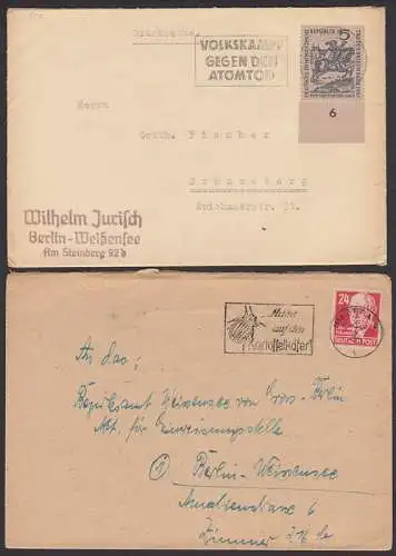 Volkskampf gegen den Atomdot (610) Ds. MWSt. aus Berlin-Weißensee, Gera "Achtet auf den Kartoffelkäfer!"