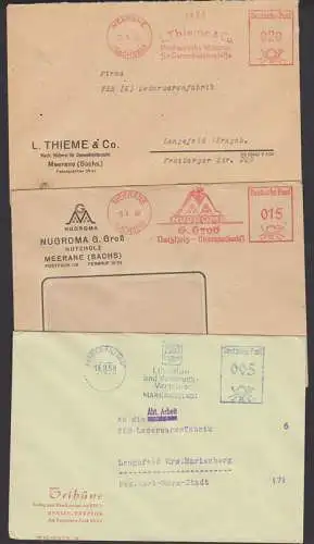 Markranstadt AFS FDGB Literatur-u. Vordruck Vertrieb, Meerane NUGROMA, Mechanische Weberei 1958