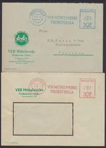 Probstzella AFS in rot und blau 19.9.58 VEB Möbelwerke