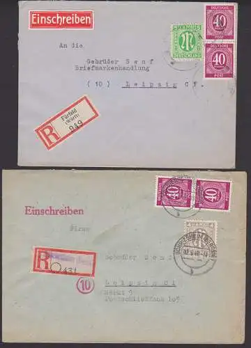 Schriesheim (Bergen) Fürfeld (Württ) AMP und Ziffern-Frankatur vom März 1946