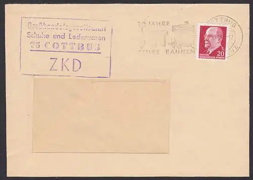 Großhandelsgesellschaft Schuhe ..  R4 ZKD-St. mit Ulbrichtmarken - unerlaubt -, MWSt. 10 Jahre Zauke Bahnen