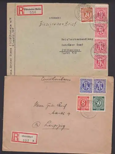 Oberstdorf, Flörsheim R-Bf mit MiF AMP und Ziffern, je portogenau 4.5.46 (2. Gew.-Stufe), 19.7.26