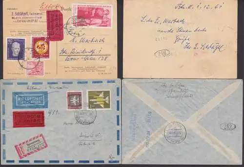 Eilsendungen nach Berlin, rs. Bearb.-St. Abfertigung Nord, PA1 Berlin, Fernamt Berlin 28.1.2.57