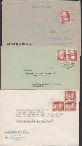 Karl Marx 8 Pfg in EF, MeF (2 und 3), (214), dabei nachträglich entwertet, Ahrensfelde Treuhandbetrieb