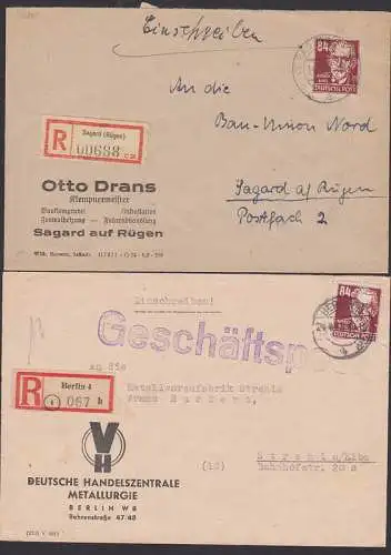 Augsut Bebel R-Bfe aus Sagard (Rügen) bzw. Berlin  (227)