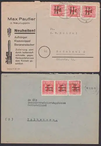 Berliner Bär 8 Pfg. mit SBZ-Aufdruck je Fernbrief, Neuruppin