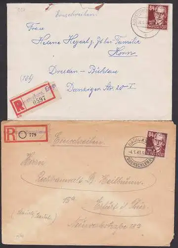 Radiumbad Oberschlema, Augustusburg je R-Aushilfszettel, mit 84 Pfg. August Bebel