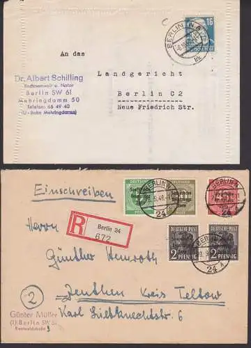 Berlin Ost mit Abs. Berlin-West, dabei R-Bf 28.9.48