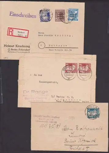 Berlin Ost mit Abs. Berlin-West, dabei Berlin nachträglich entwertet