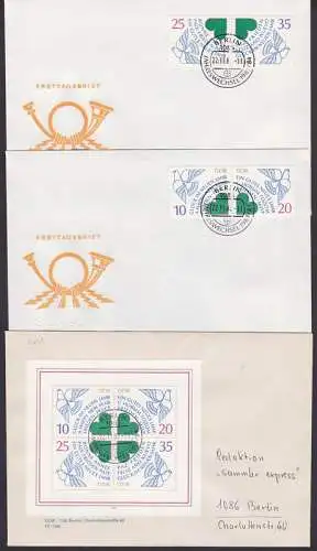 Jahreswechsel 1983/84 Zdr. und Einzelmarken, FDC SSt. Berlin (2844/47)