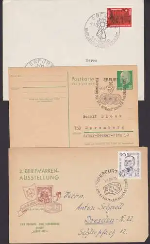 Erfurt, drei SSt., dabei 2. Bfm-Ausstellung, Friedensfahrt, IGA