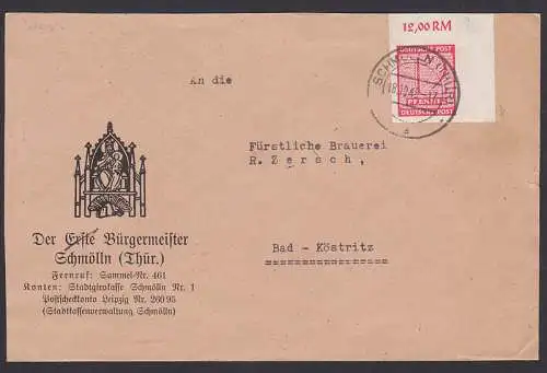Schmölln Bürgermeisterbrief, Eckrandst. (119X) nach Bad Köstritz