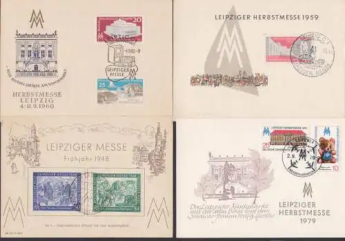 Leipziger Messe vier Gedenkblätter zw. 1948 und 1979