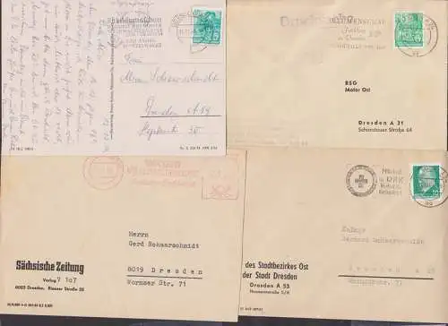 Rat des Stadtbezirkes Ost, Sächs. Zeitung, vier MWSt, Dresden Weinachtsmesse, Blumenschau