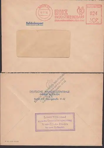 Propaganda "Leistet Widerstand gegen den Generalkriegsvertrag Verteidigt den Frieden", R4 Berlin 12.7.52