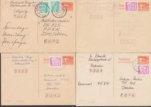 Palast der Republik 10 Pfg. GA von Doppelkarte mit Zusatzfrankatur, Verwendung Juli bis 2.10.90 VGO