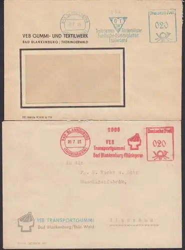 Bad Blankenburg (Thüringerw), Treibriemen, Förderbänder zwei AFS in blau und rot