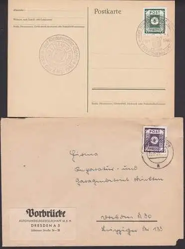 Niedersedlitz (Sachs) SSt. mit 6 Pfg. und 8 Pfg. SBZ OPD Ostsachsen Ortsbrief