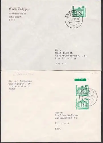 Rollenmarke mit Nr. 31.7.90, dabei Paar mit Rollenrand 50 Pfg. Brandenburger Tor