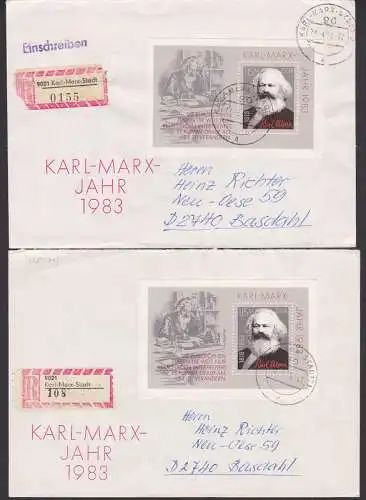 Karl-Marx-Jahr 1983 Block 71 R-Bf aus Karl-Marx-Stadt