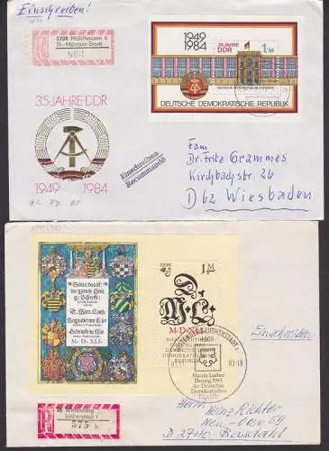 Palast der Republik 1.- M Block 77  und Martin-Luther Ehrung SSt. aus Wittenberg Lutherstadt