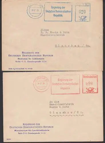 Ministerium für Leichtindustrie Regierung der DDR AFS in blau und rot