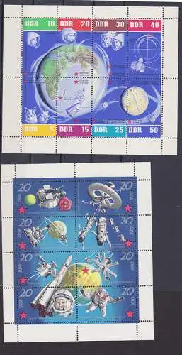 Weltraumforschung Klbg. 926/33 **, Klbg. 1636/43 **