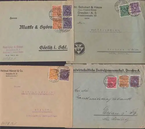 Infla-Zeit Dresden versch. Absender, dabei Landwirtschaftliche Zentralgenossenschaft 21.12.22