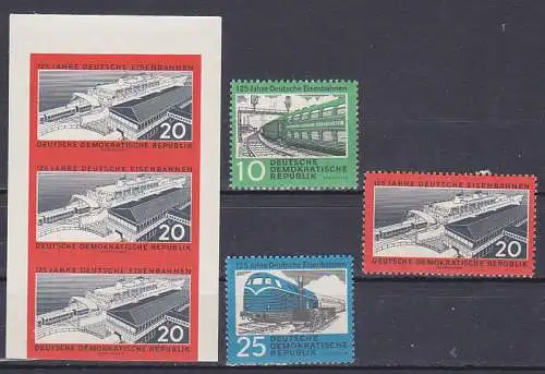 Eisenbahnfähre Dreierstreifen geschnitten und kpl. Satz postfrisch (805 B)