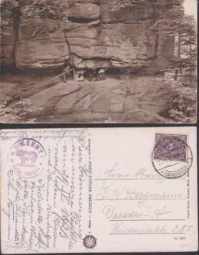 Die Krumme Karoline am Kuhstall sächs. Schweiz, AK mit 20 M Porto (207 I),