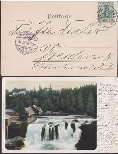 Hamburg 14 Freihafen Ost. 5.2.08 auf Ak Traunfall