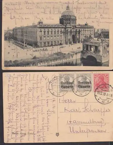 Königliche Schloss Berlin Ak 19.12.19 mit MiF Germania Freistaat Bayern