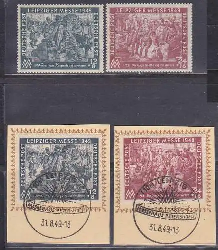 Leipziger Messe 1949 - Der junge Goethe in Leipzig, kpl ** und Bfst. SSt. 31.8.49 (240/41)